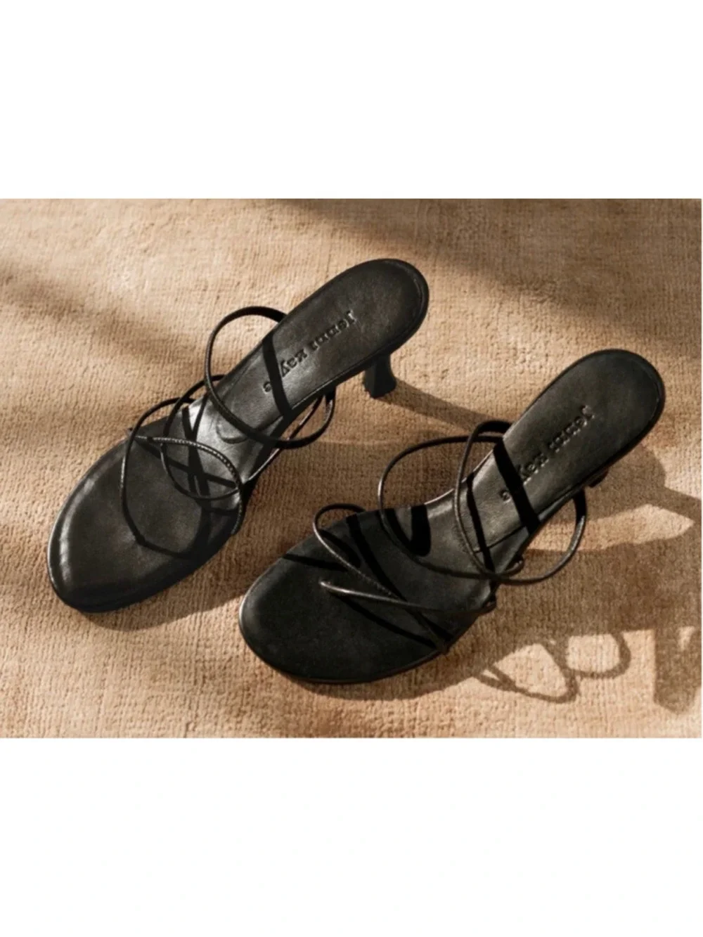 New Jenni Kayne Black Eve Heeled Strappy Sandals 39/9 $425